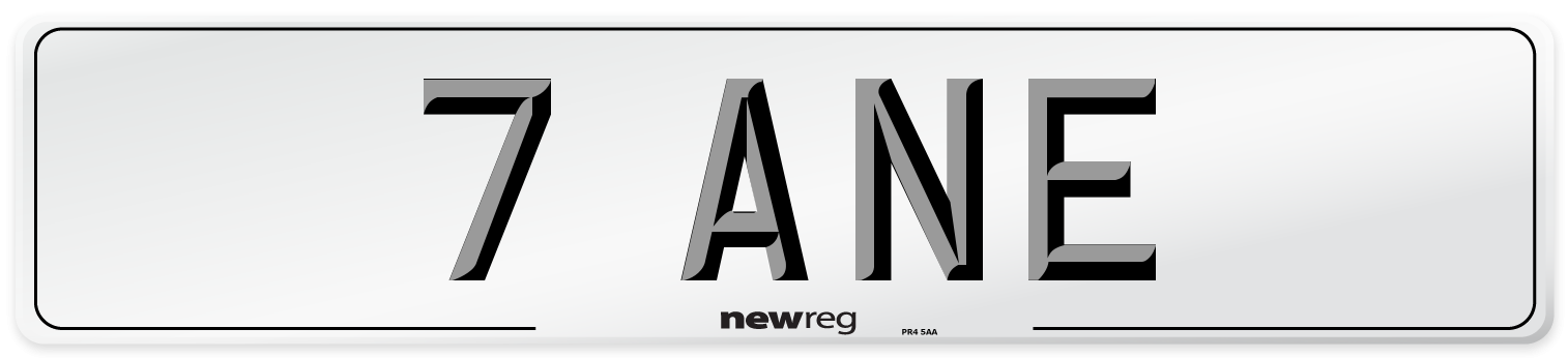 7 ANE Number Plate from New Reg